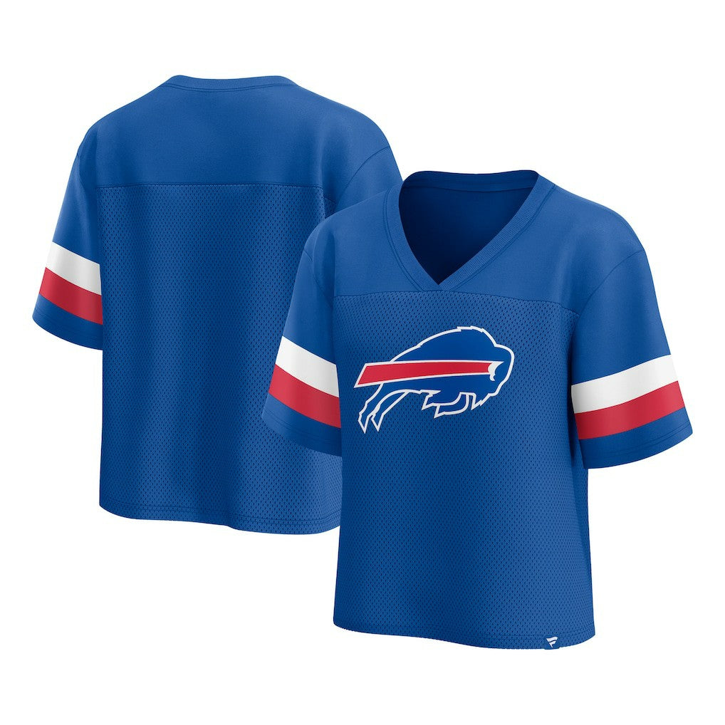 Buffalo Bills Fanatics Women's Established Jersey Cropped V-Neck T-Shirt