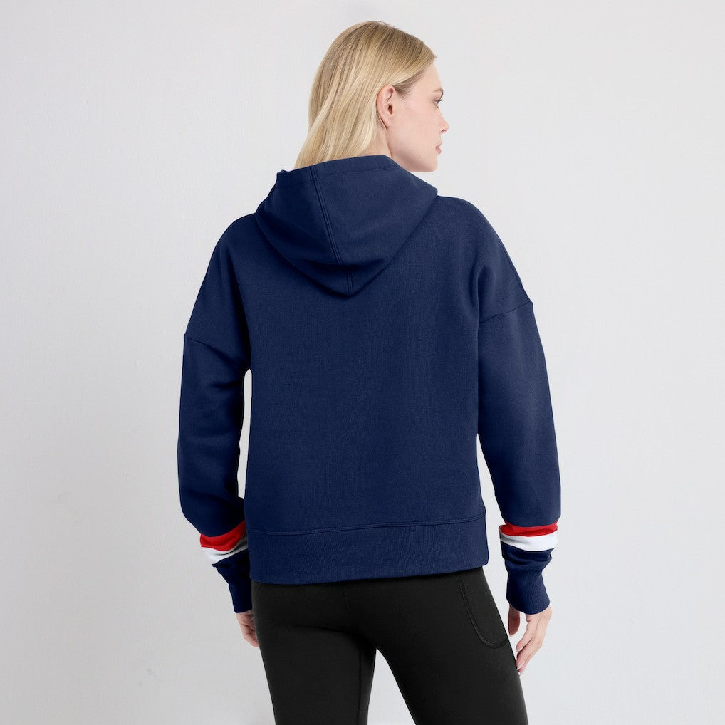New England Patriots Fanatics Women's Over Under Pullover Hoodie