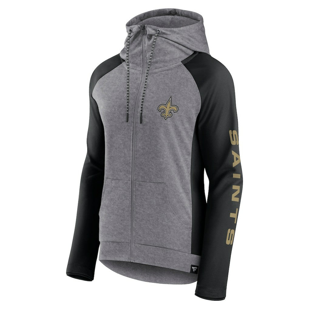 New Orleans Saints Fanatics Women's Blind Side Lightweight Full-Zip Hoodie