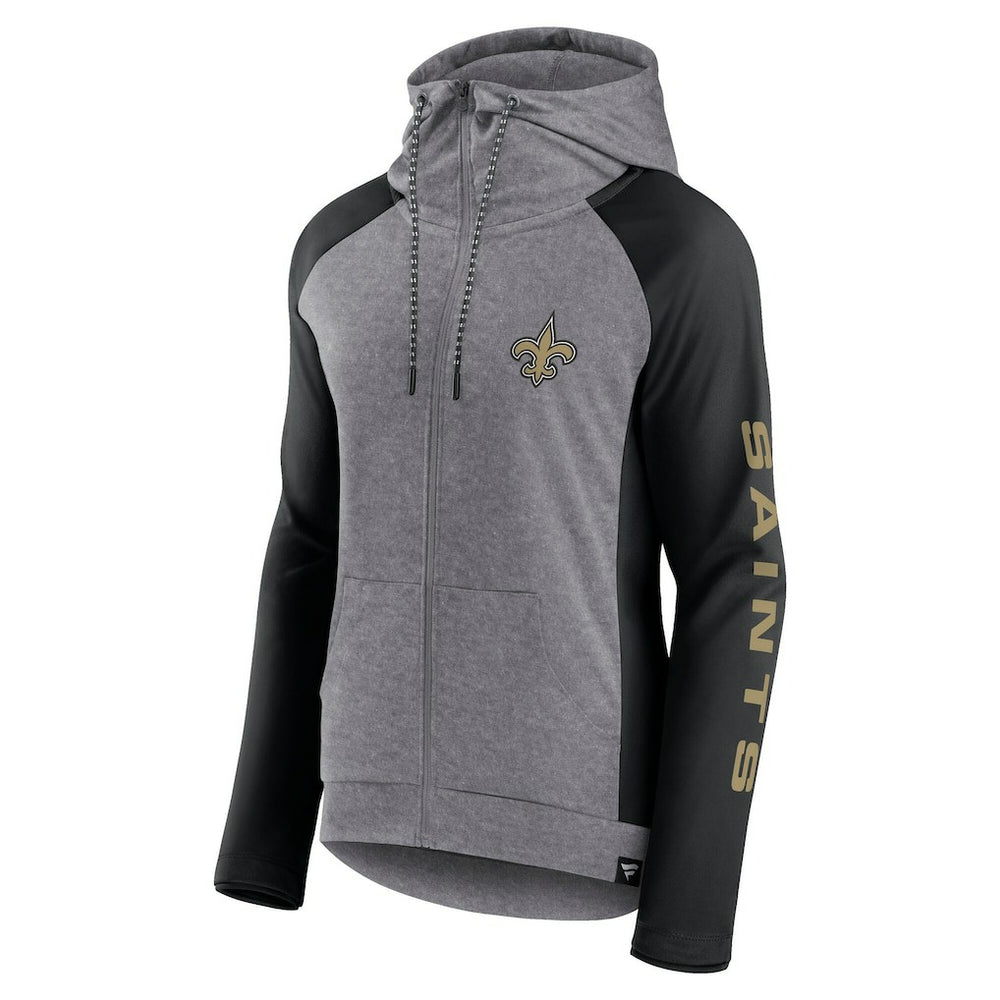 New Orleans Saints Fanatics Women's Blind Side Lightweight Full-Zip Hoodie