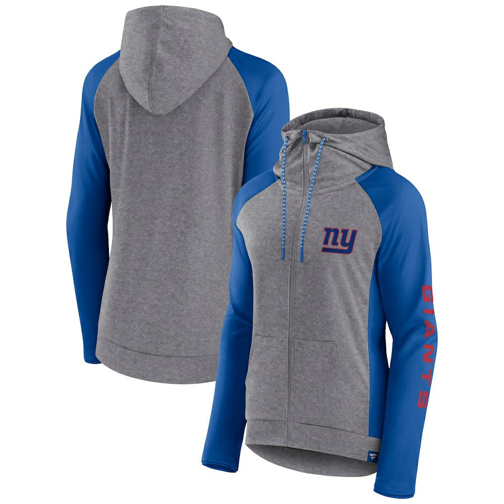 New York Giants Fanatics Women's Blind Side Lightweight Full-Zip Hoodie