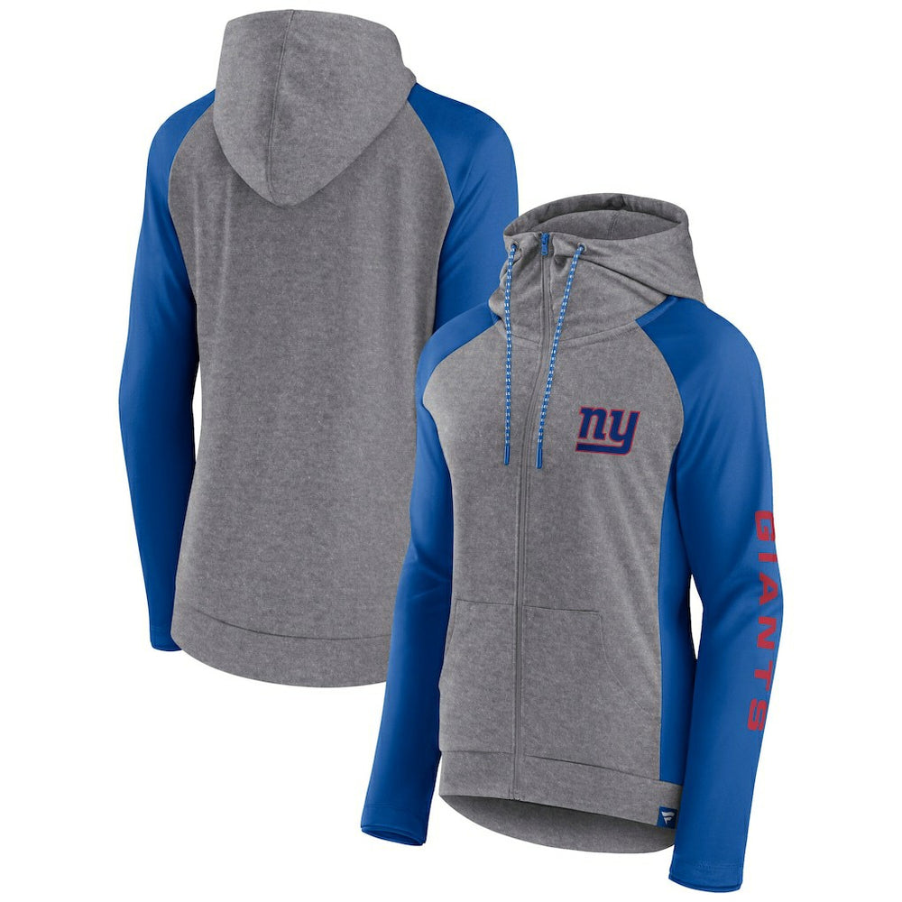 New York Giants Fanatics Women's Blind Side Lightweight Full-Zip Hoodie