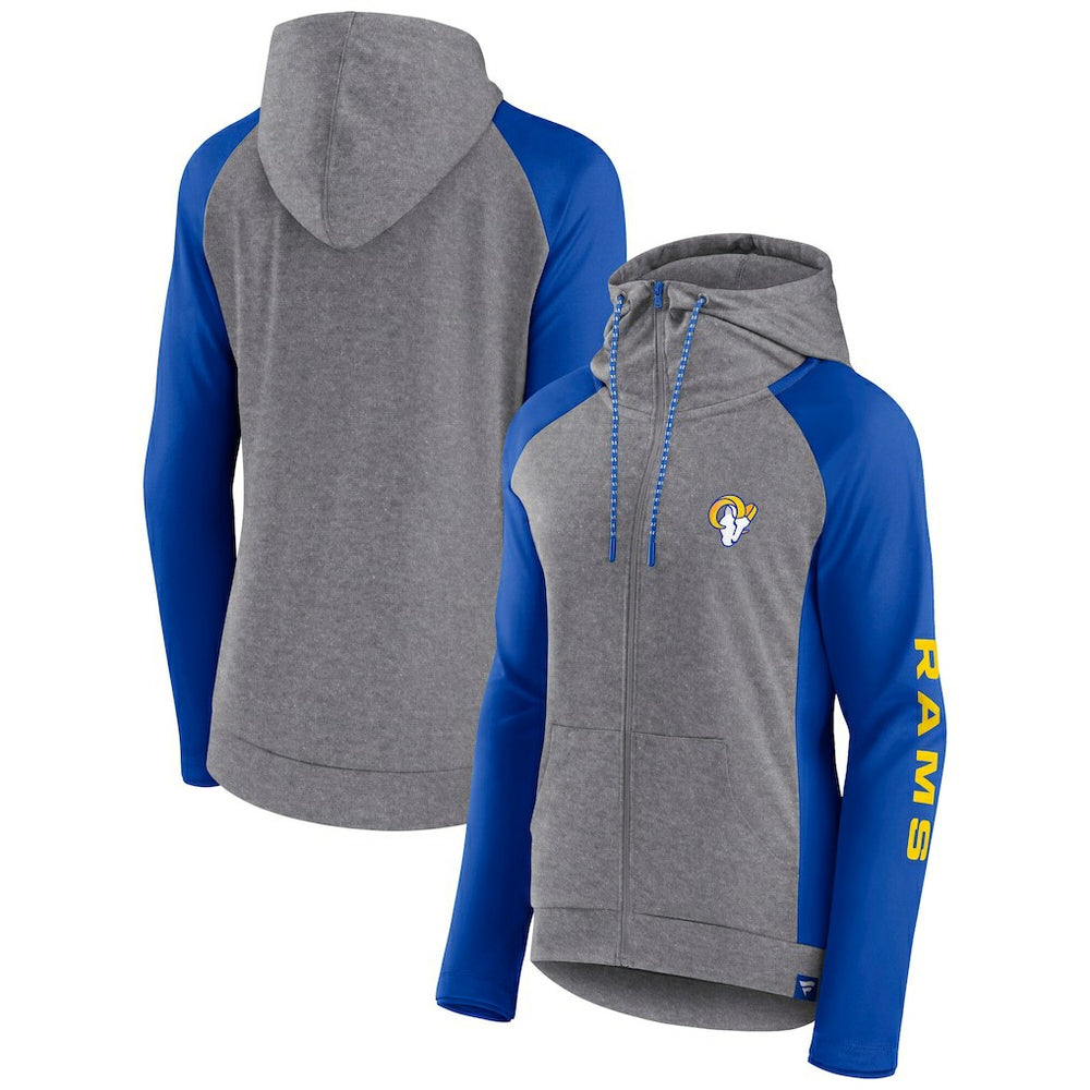 Los Angeles Rams Fanatics Women's Blind Side Lightweight Full-Zip Hoodie