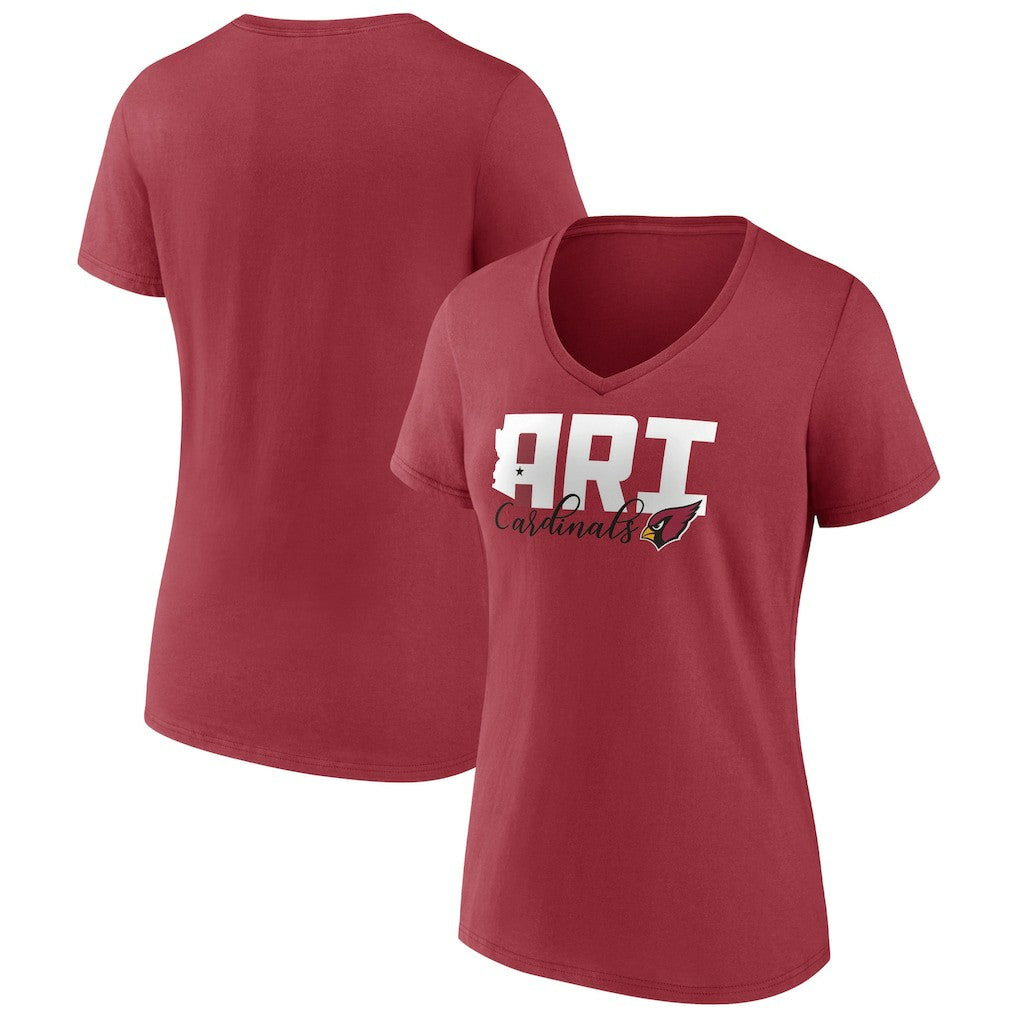 Arizona Cardinals Fanatics Women's Back Home Again V-Neck T-Shirt