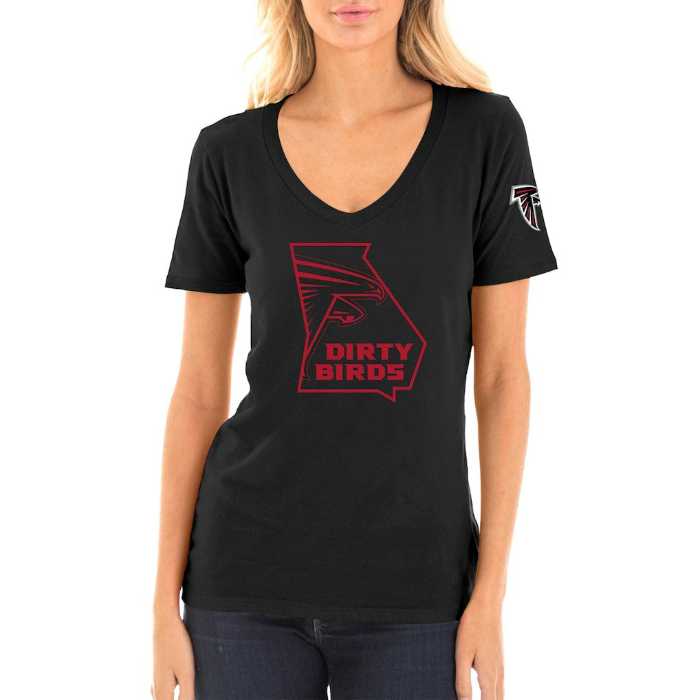 Atlanta Falcons New Era Women's Dirty Birds Kickoff V-Neck T-Shirt