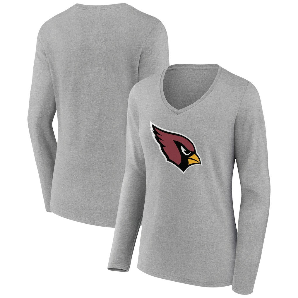Arizona Cardinals  Women's Primary Team Logo Long Sleeve V-Neck T-Shirt