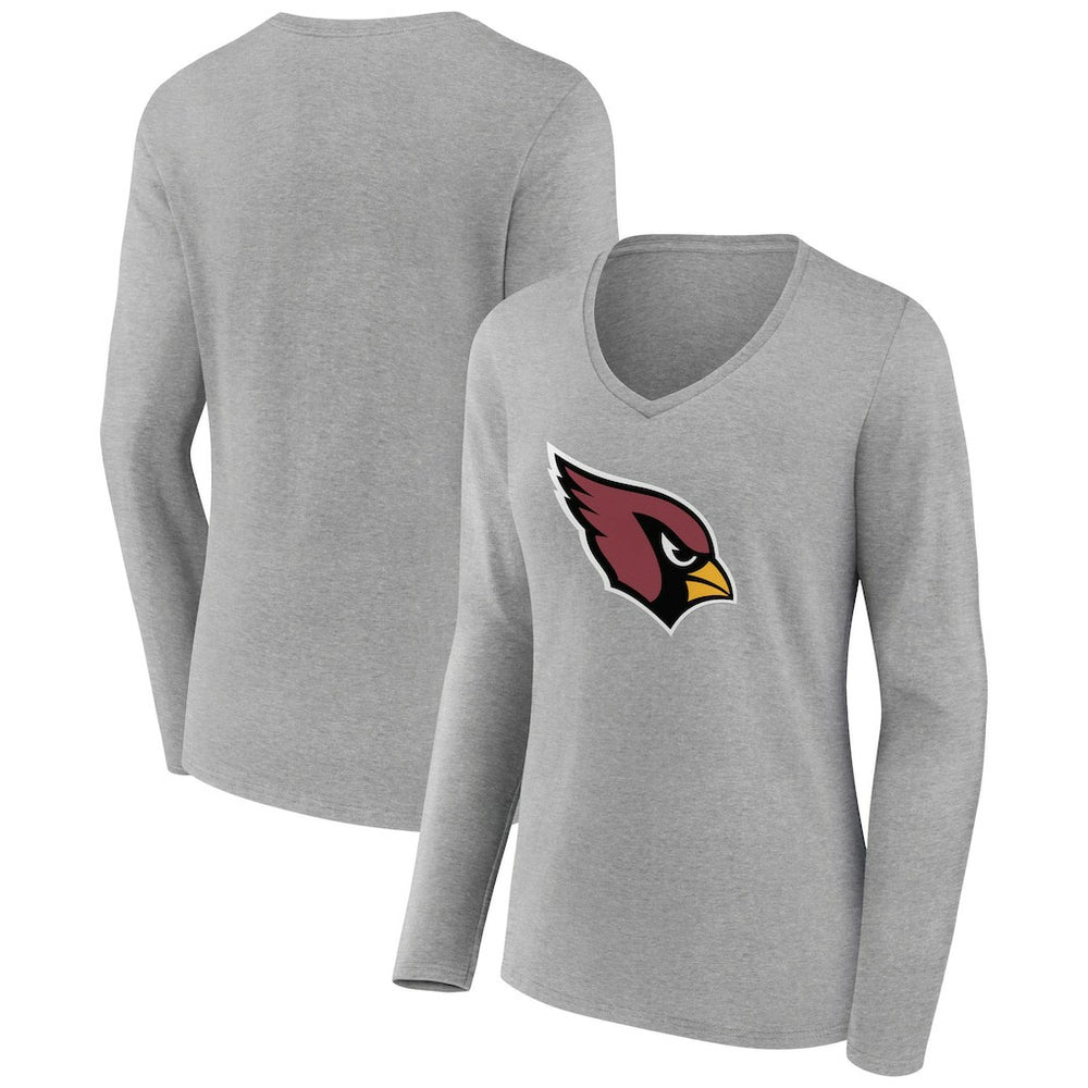 Arizona Cardinals  Women's Primary Team Logo Long Sleeve V-Neck T-Shirt