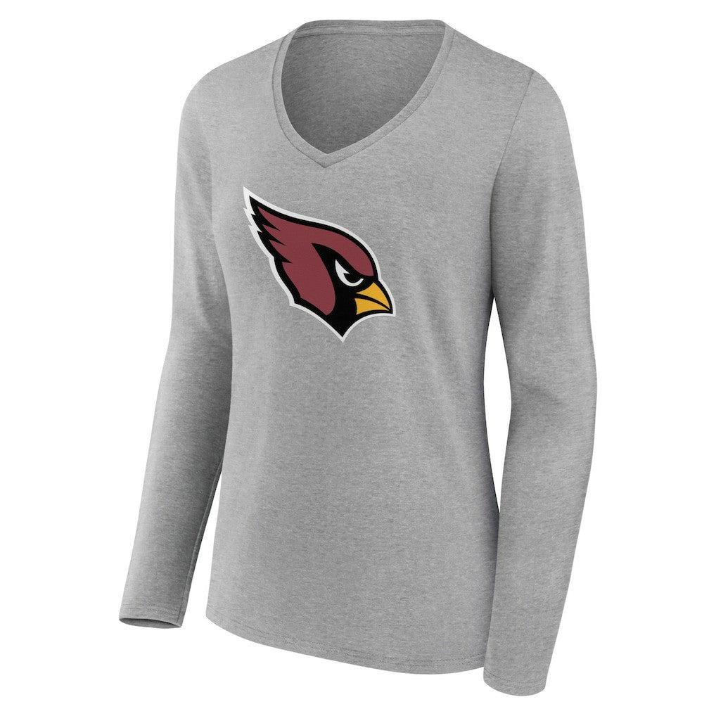 Arizona Cardinals  Women's Primary Team Logo Long Sleeve V-Neck T-Shirt