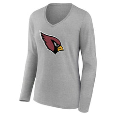 Arizona Cardinals  Women's Primary Team Logo Long Sleeve V-Neck T-Shirt