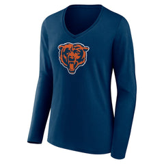 Chicago Bears  Women's Primary Team Logo Long Sleeve V-Neck T-Shirt