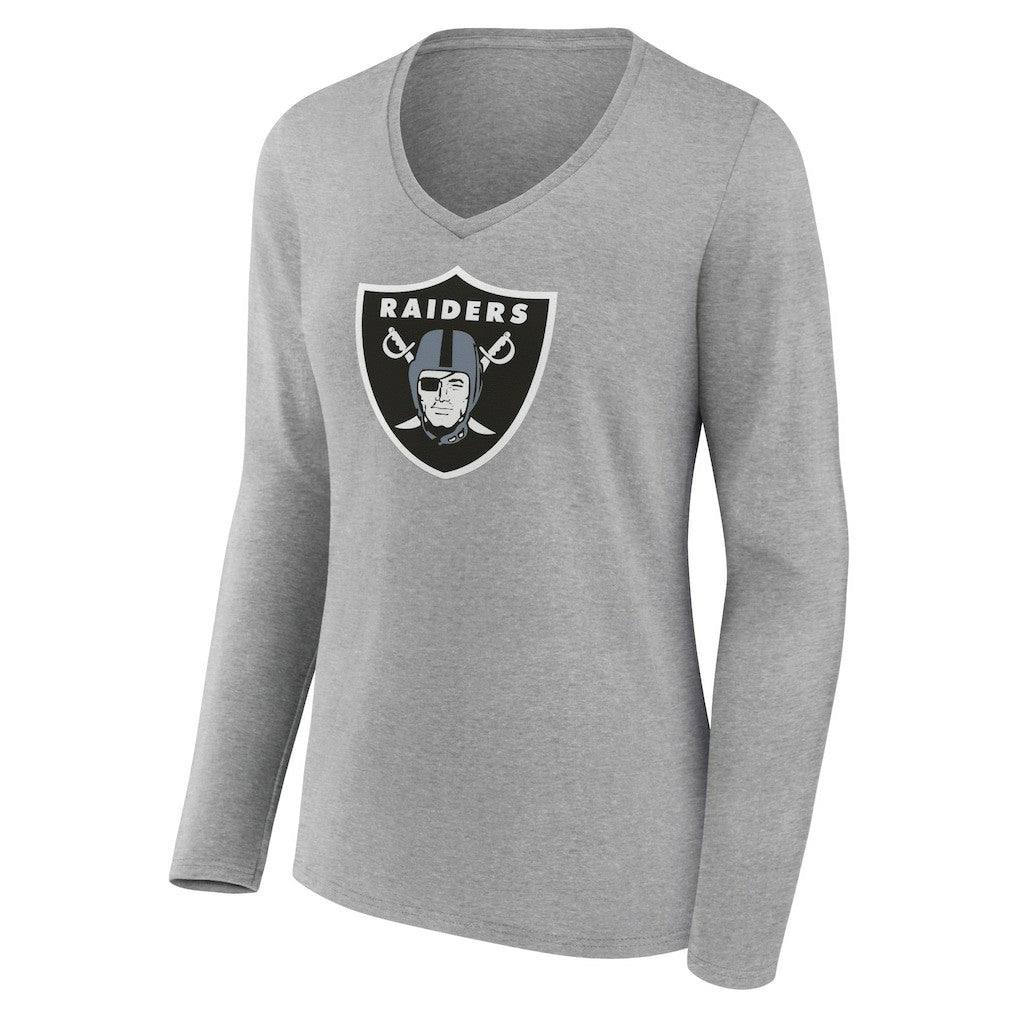 Las Vegas Raiders  Women's Primary Team Logo Long Sleeve V-Neck T-Shirt