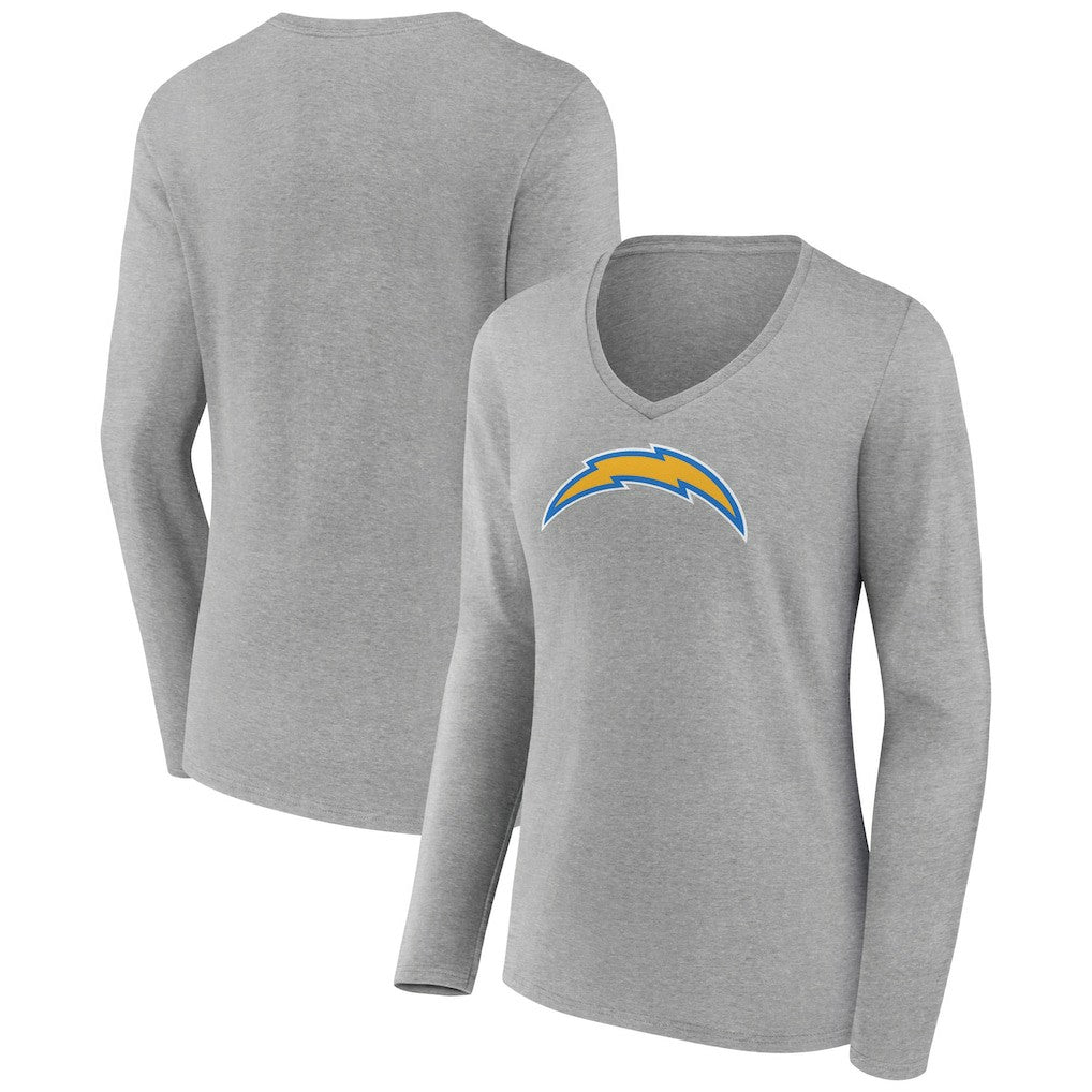 Los Angeles Chargers  Women's Primary Team Logo Long Sleeve V-Neck T-Shirt