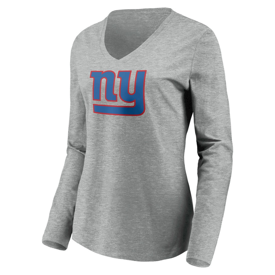 New York Giants  Women's Primary Team Logo Long Sleeve V-Neck T-Shirt