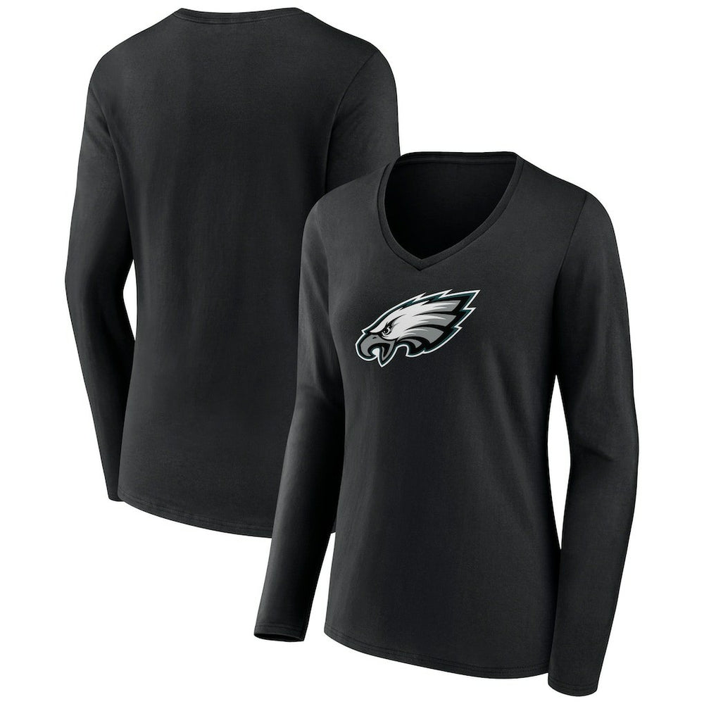 Philadelphia Eagles  Women's Primary Team Logo Long Sleeve V-Neck T-Shirt