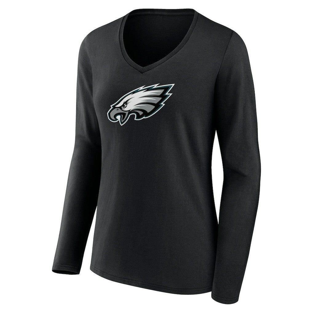 Philadelphia Eagles  Women's Primary Team Logo Long Sleeve V-Neck T-Shirt