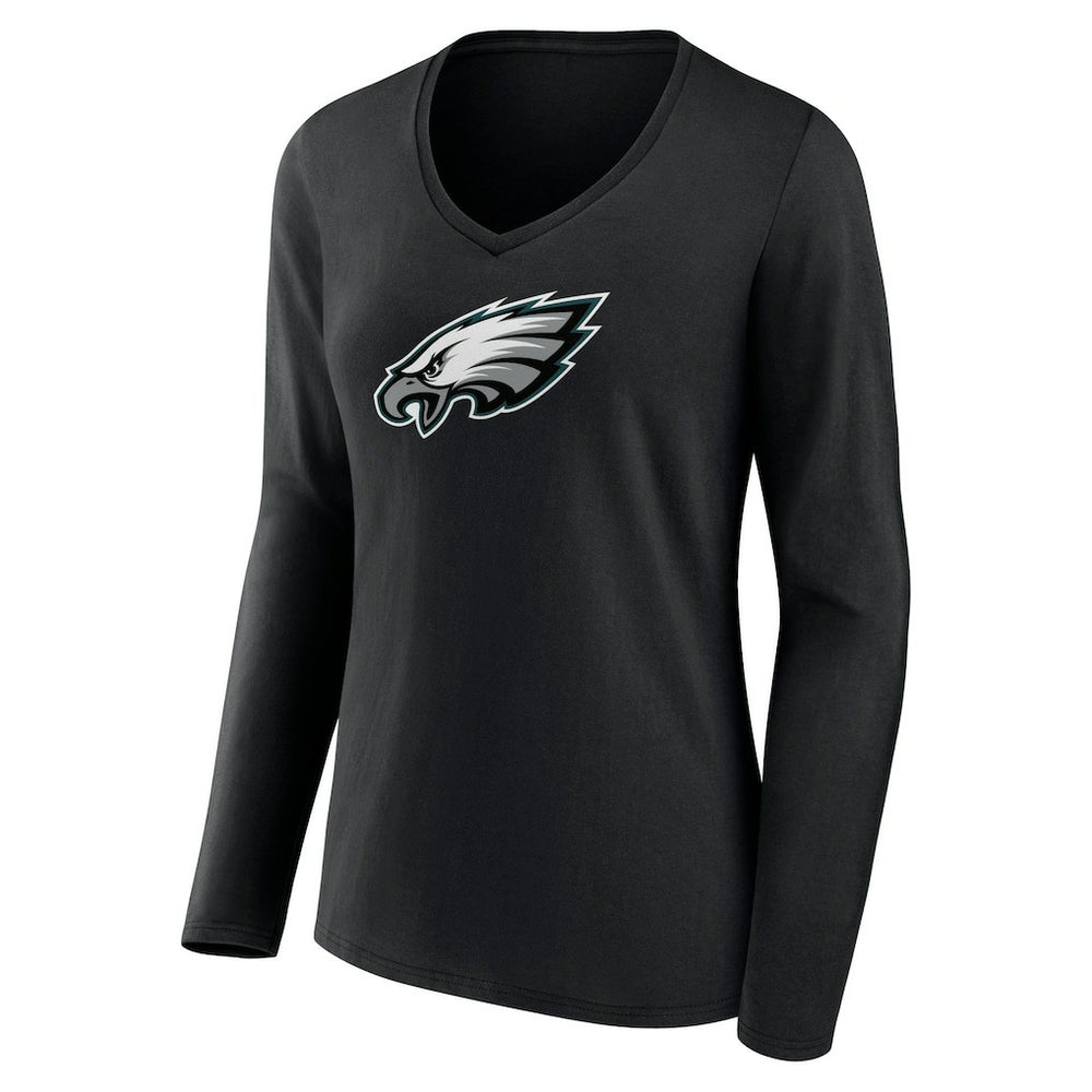 Philadelphia Eagles  Women's Primary Team Logo Long Sleeve V-Neck T-Shirt