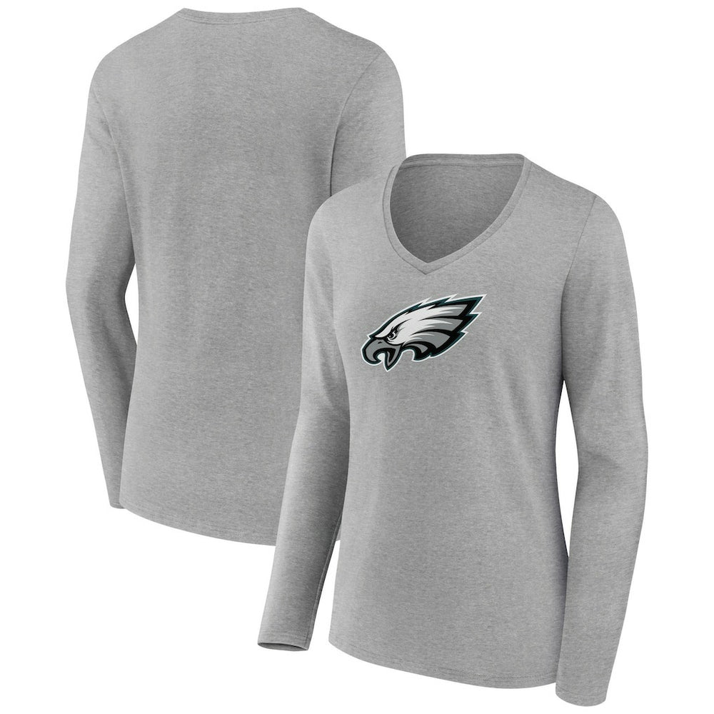 Philadelphia Eagles  Women's Primary Team Logo Long Sleeve V-Neck T-Shirt