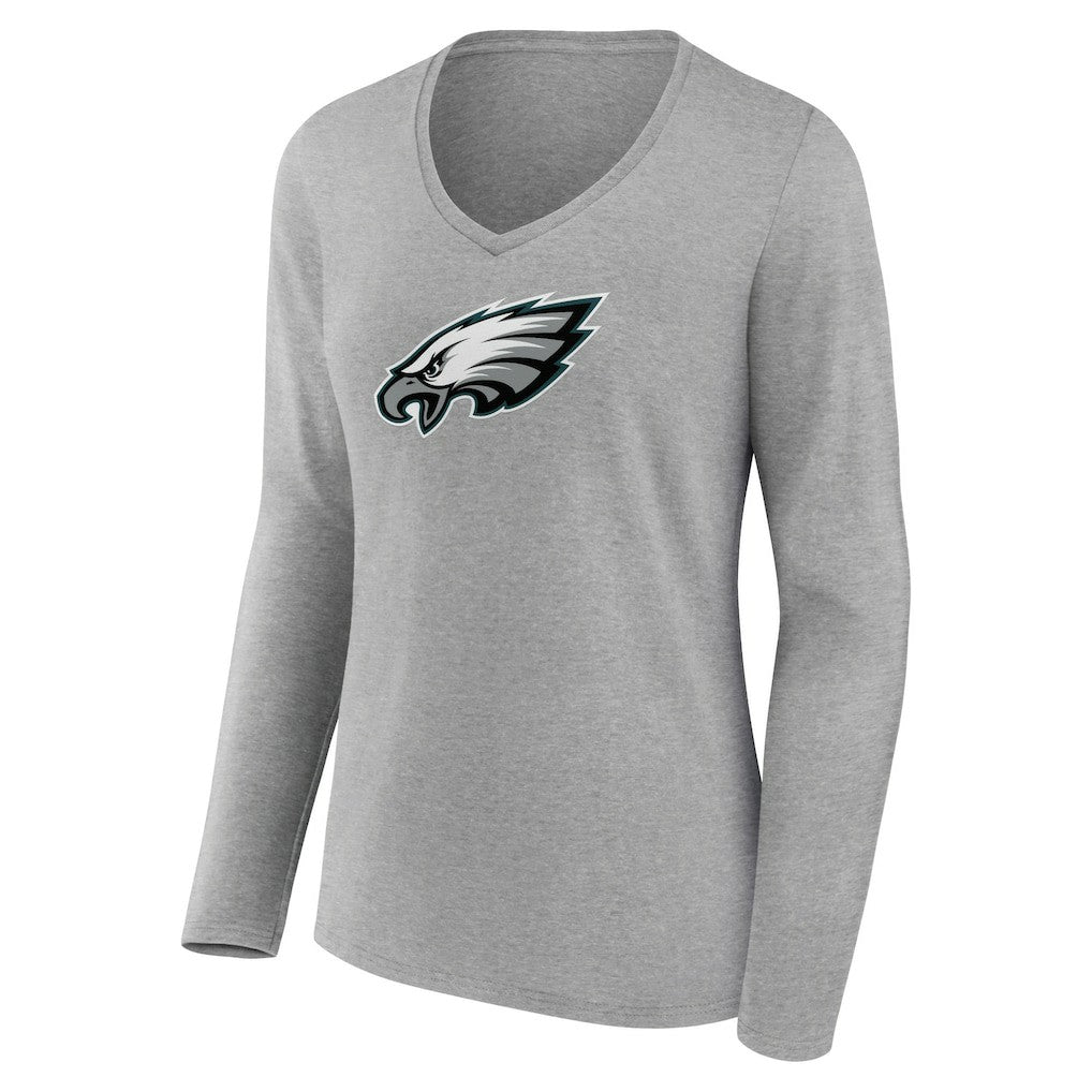 Philadelphia Eagles  Women's Primary Team Logo Long Sleeve V-Neck T-Shirt