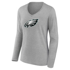 Philadelphia Eagles  Women's Primary Team Logo Long Sleeve V-Neck T-Shirt