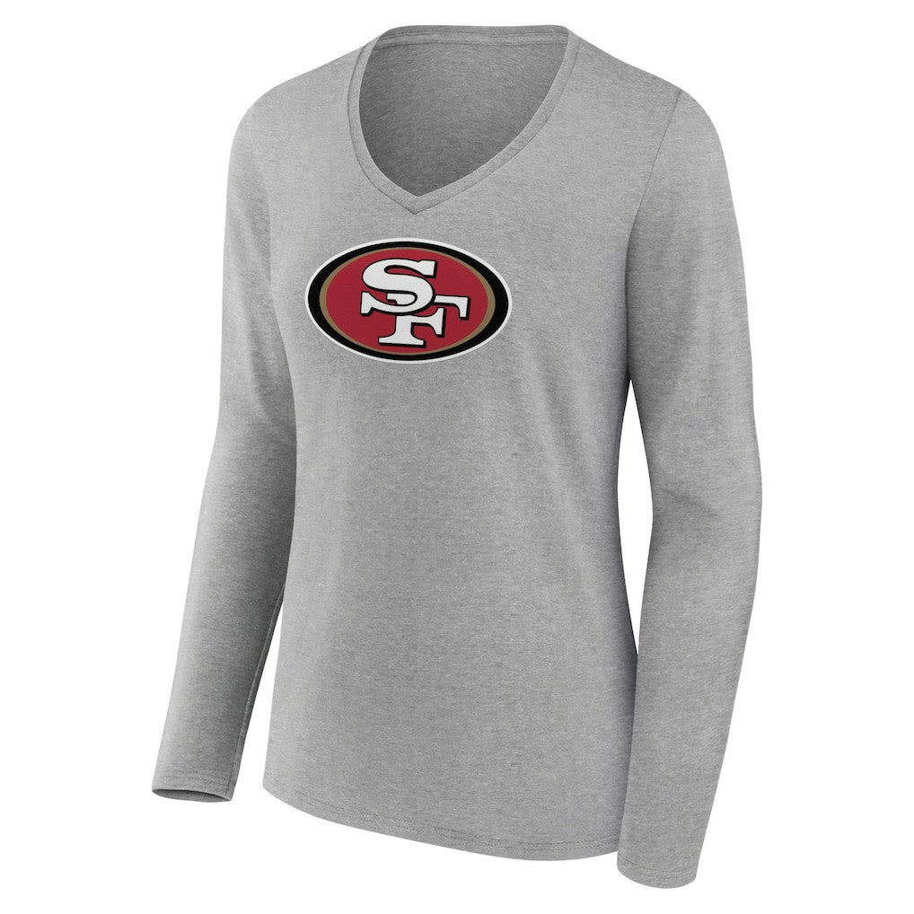 San Francisco 49ers  Women's Primary Team Logo Long Sleeve V-Neck T-Shirt