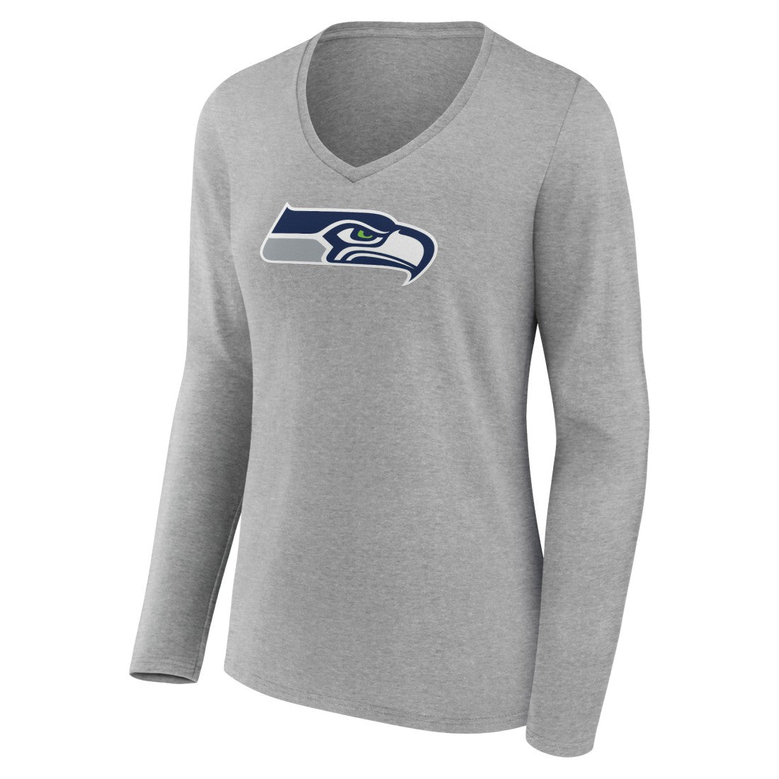 Seattle Seahawks  Women's Primary Team Logo Long Sleeve V-Neck T-Shirt