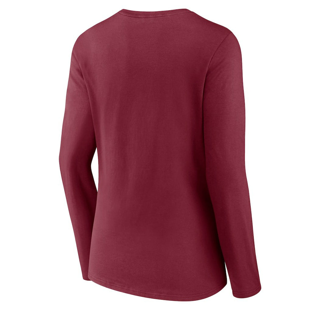 Washington Commanders  Women's Primary Team Logo Long Sleeve V-Neck T-Shirt