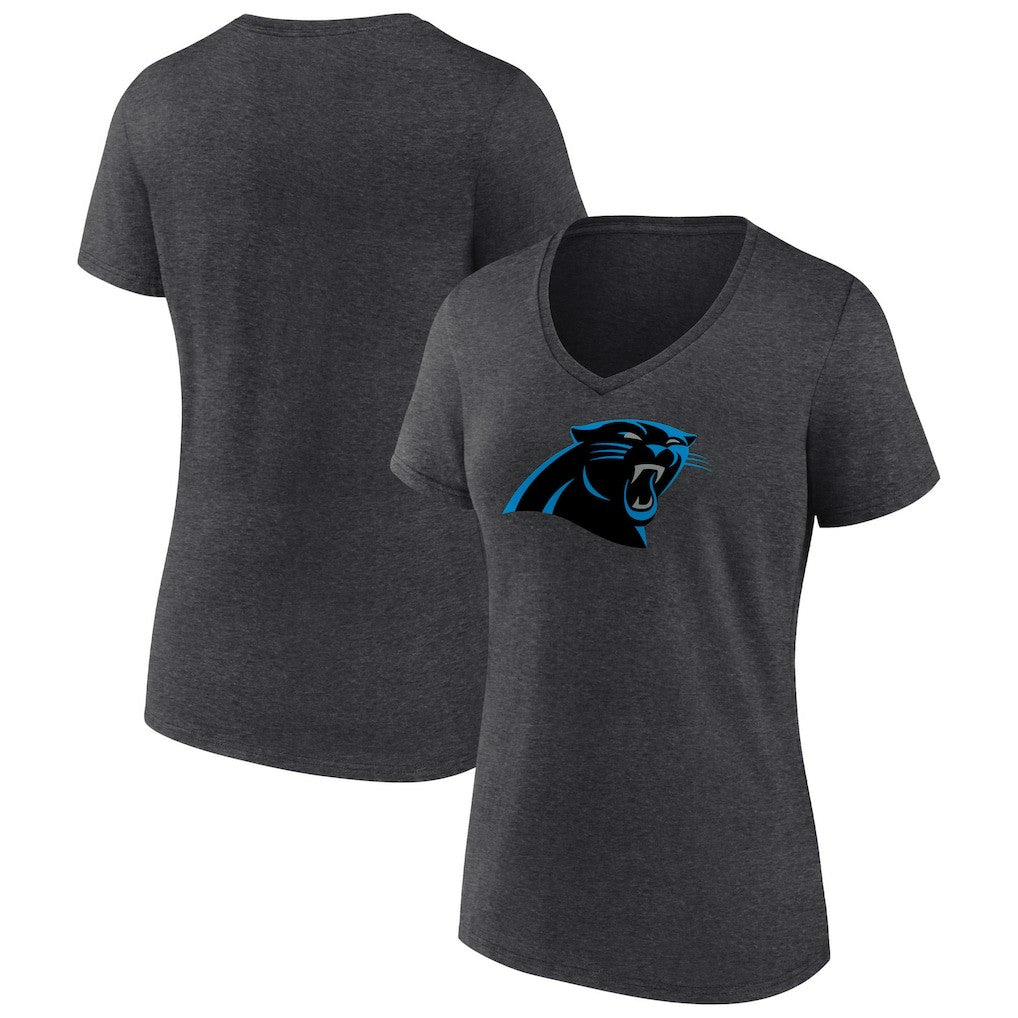 Carolina Panthers  Women's Primary Team Logo V-Neck T-Shirt