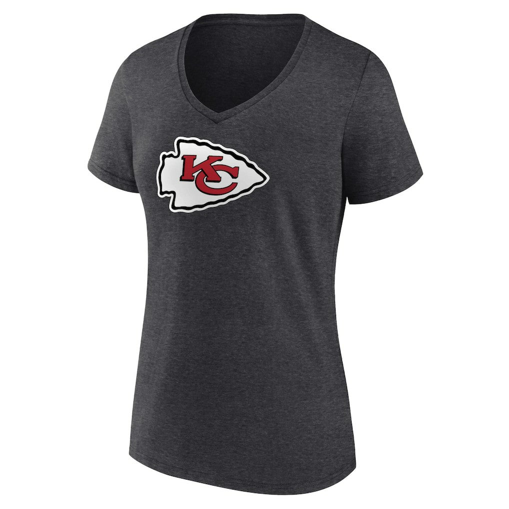 Kansas City Chiefs  Women's Primary Team Logo V-Neck T-Shirt
