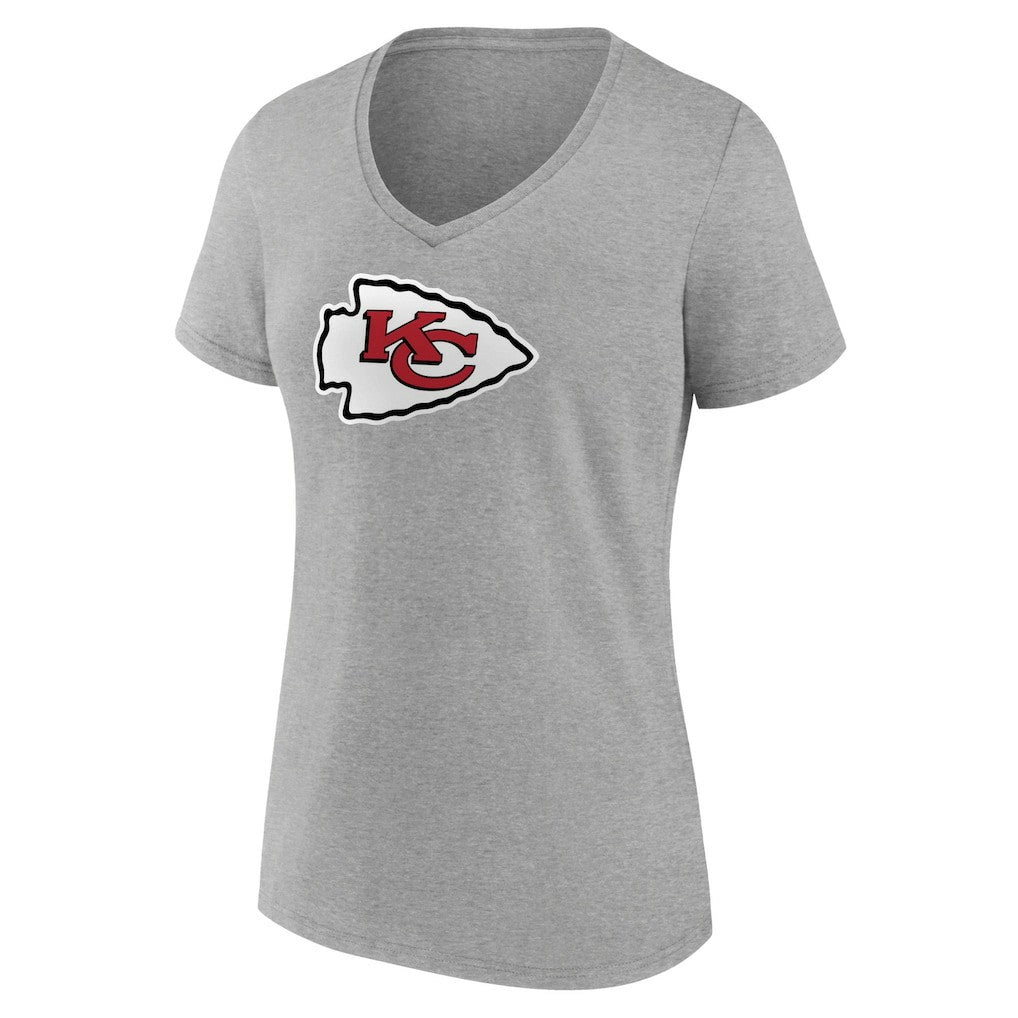 Kansas City Chiefs  Women's Primary Team Logo V-Neck T-Shirt