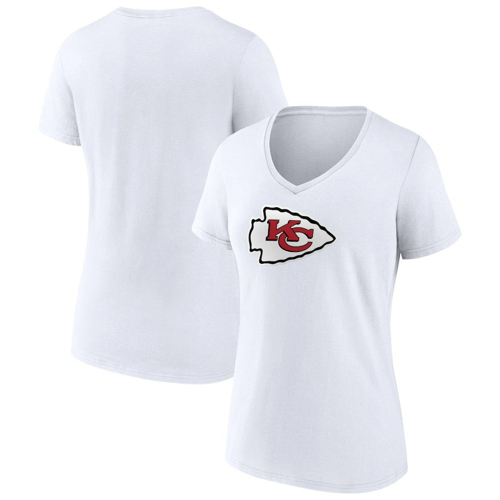 Kansas City Chiefs  Women's Primary Team Logo V-Neck T-Shirt