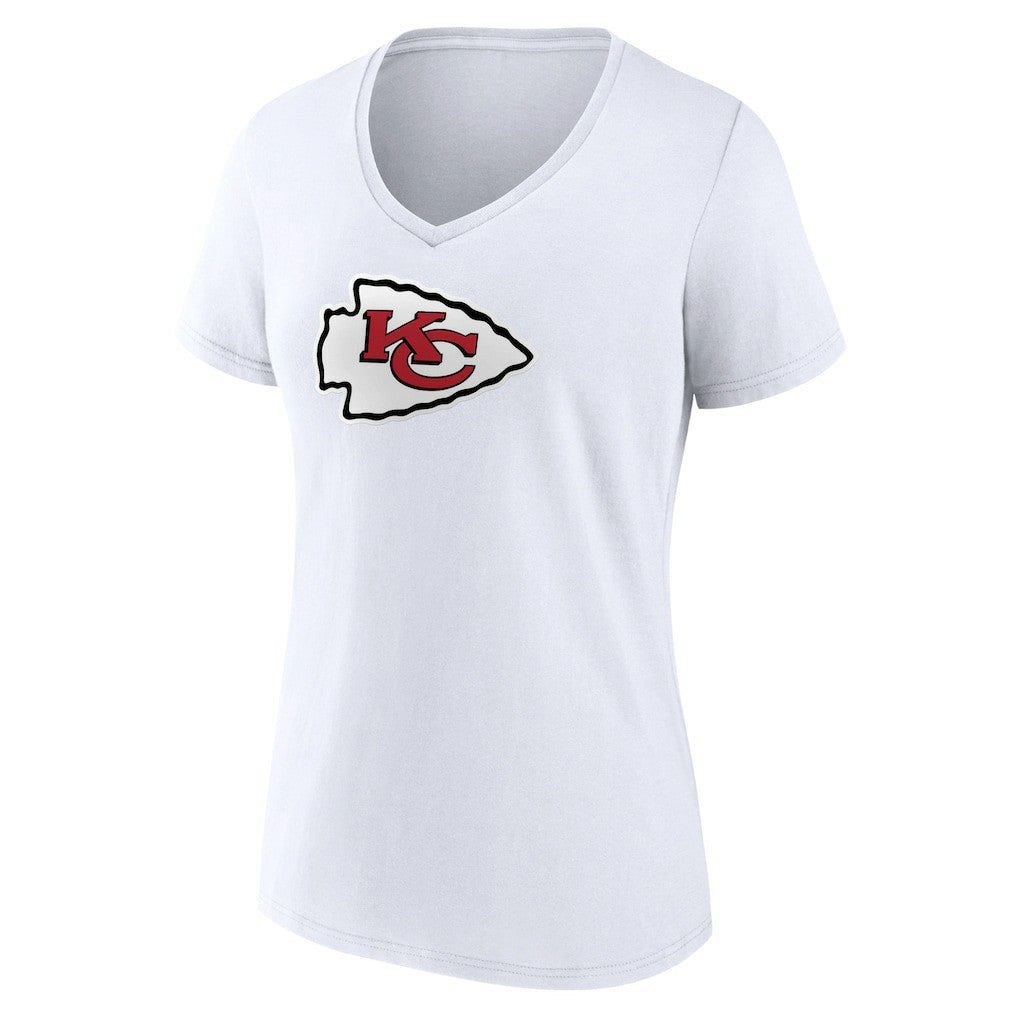 Kansas City Chiefs  Women's Primary Team Logo V-Neck T-Shirt
