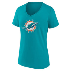 Miami Dolphins  Women's Primary Team Logo V-Neck T-Shirt
