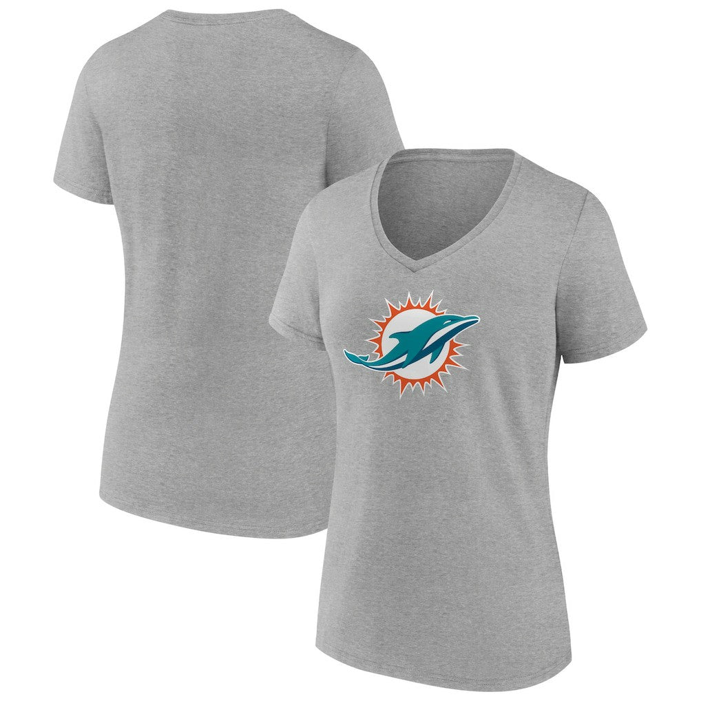 Miami Dolphins  Women's Primary Team Logo V-Neck T-Shirt