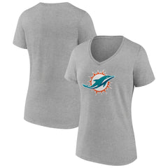 Miami Dolphins  Women's Primary Team Logo V-Neck T-Shirt