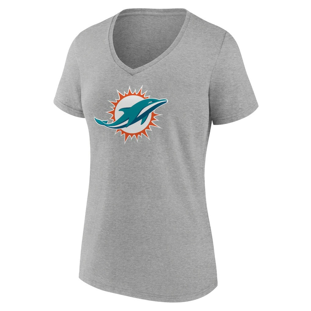 Miami Dolphins  Women's Primary Team Logo V-Neck T-Shirt