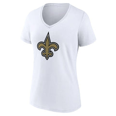 New Orleans Saints  Women's Primary Team Logo V-Neck T-Shirt