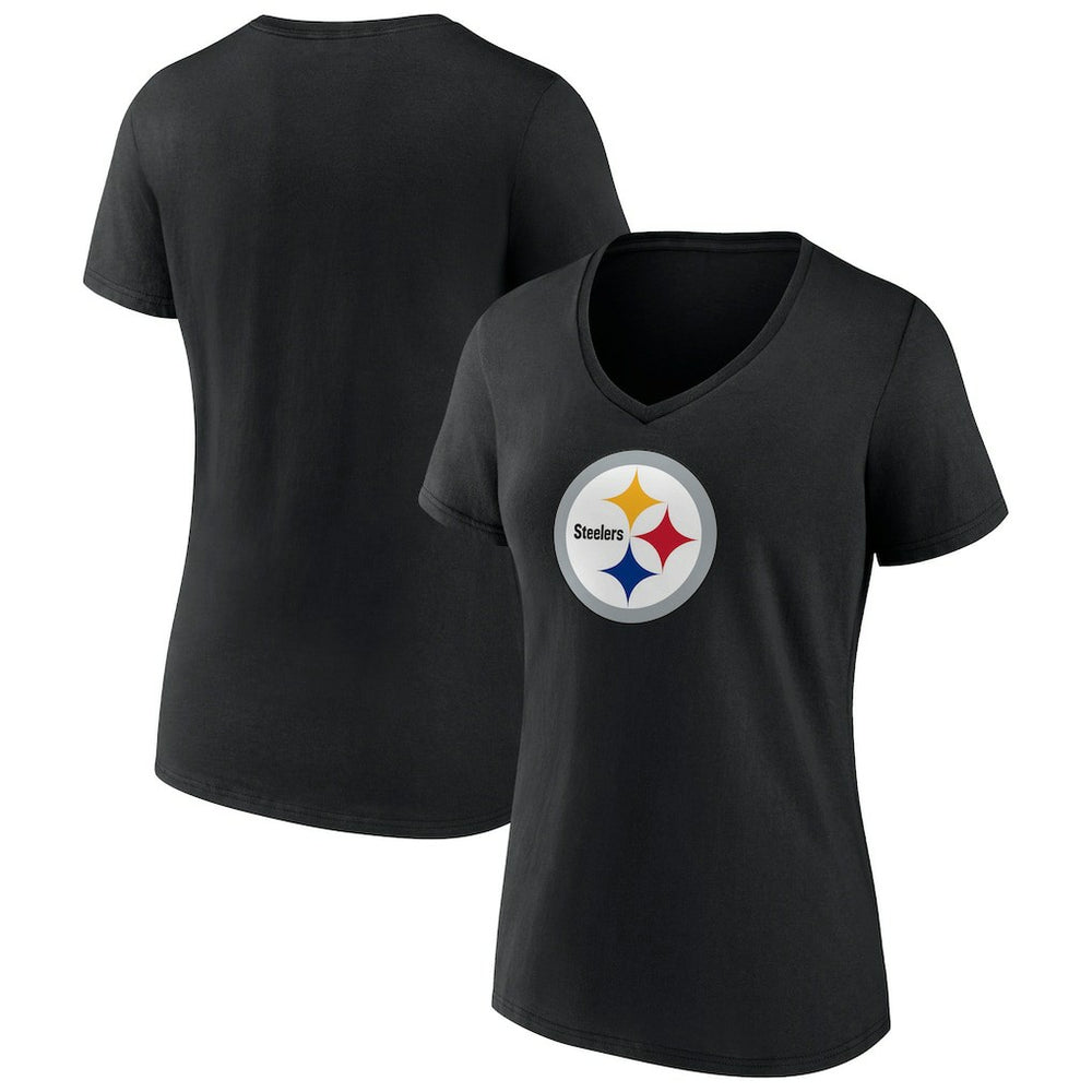 Pittsburgh Steelers  Women's Primary Team Logo V-Neck T-Shirt