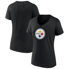 Pittsburgh Steelers  Women's Primary Team Logo V-Neck T-Shirt