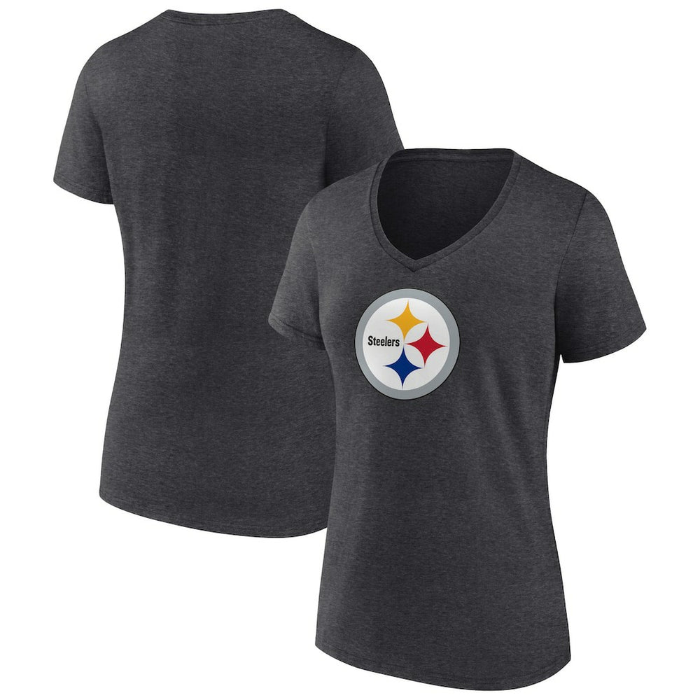 Pittsburgh Steelers  Women's Primary Team Logo V-Neck T-Shirt