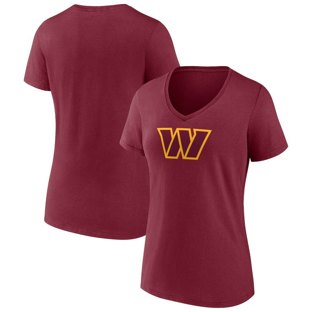 Washington Commanders  Women's Primary Team Logo V-Neck T-Shirt