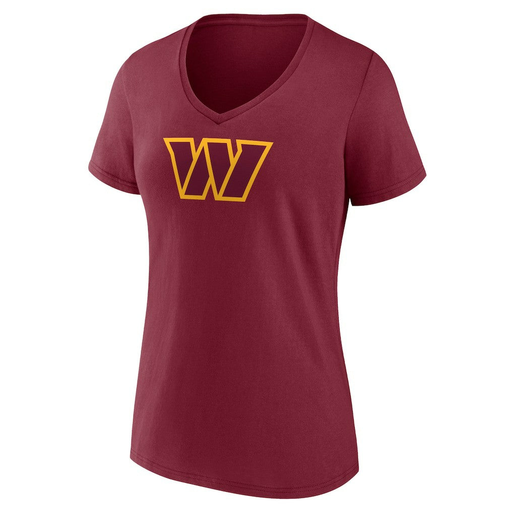 Washington Commanders  Women's Primary Team Logo V-Neck T-Shirt