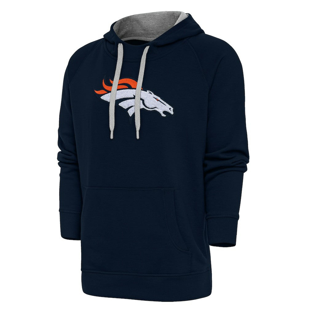Denver Broncos  Antigua Victory Chenille Pullover Hoodie