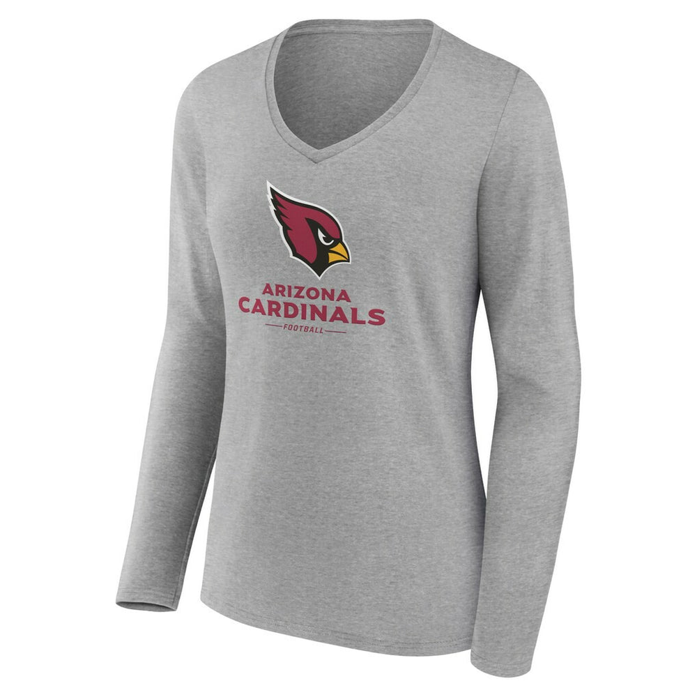 Arizona Cardinals  Women's Logo Team Lockup Long Sleeve V-Neck T-Shirt