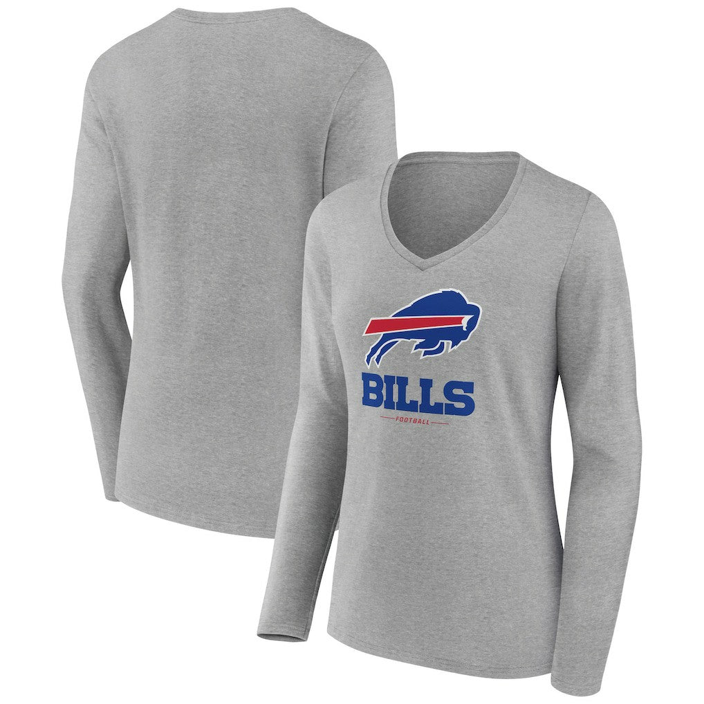 Buffalo Bills  Women's Logo Team Lockup Long Sleeve V-Neck T-Shirt