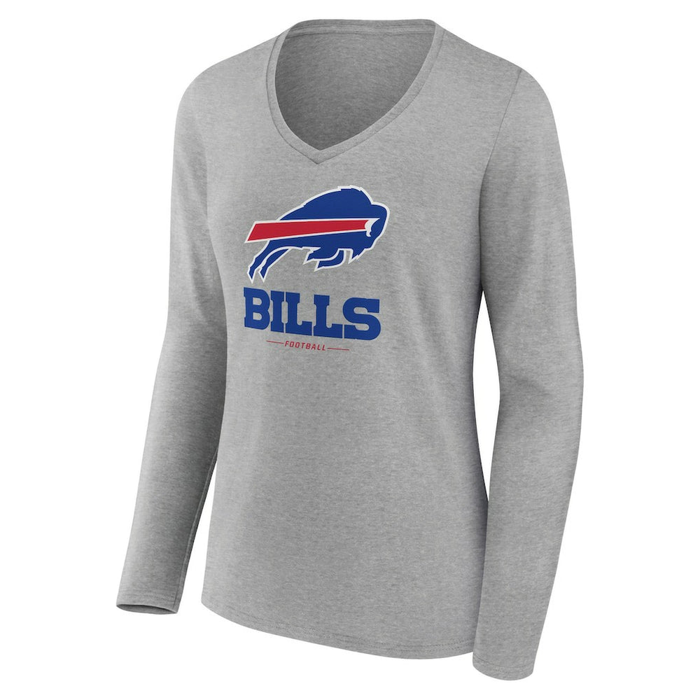 Buffalo Bills  Women's Logo Team Lockup Long Sleeve V-Neck T-Shirt