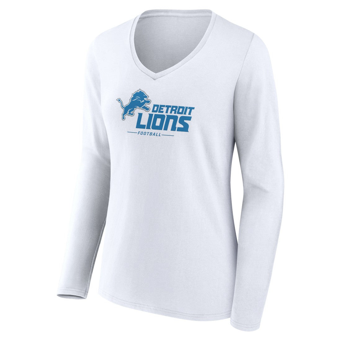 Detroit Lions  Women's Logo Team Lockup Long Sleeve V-Neck T-Shirt