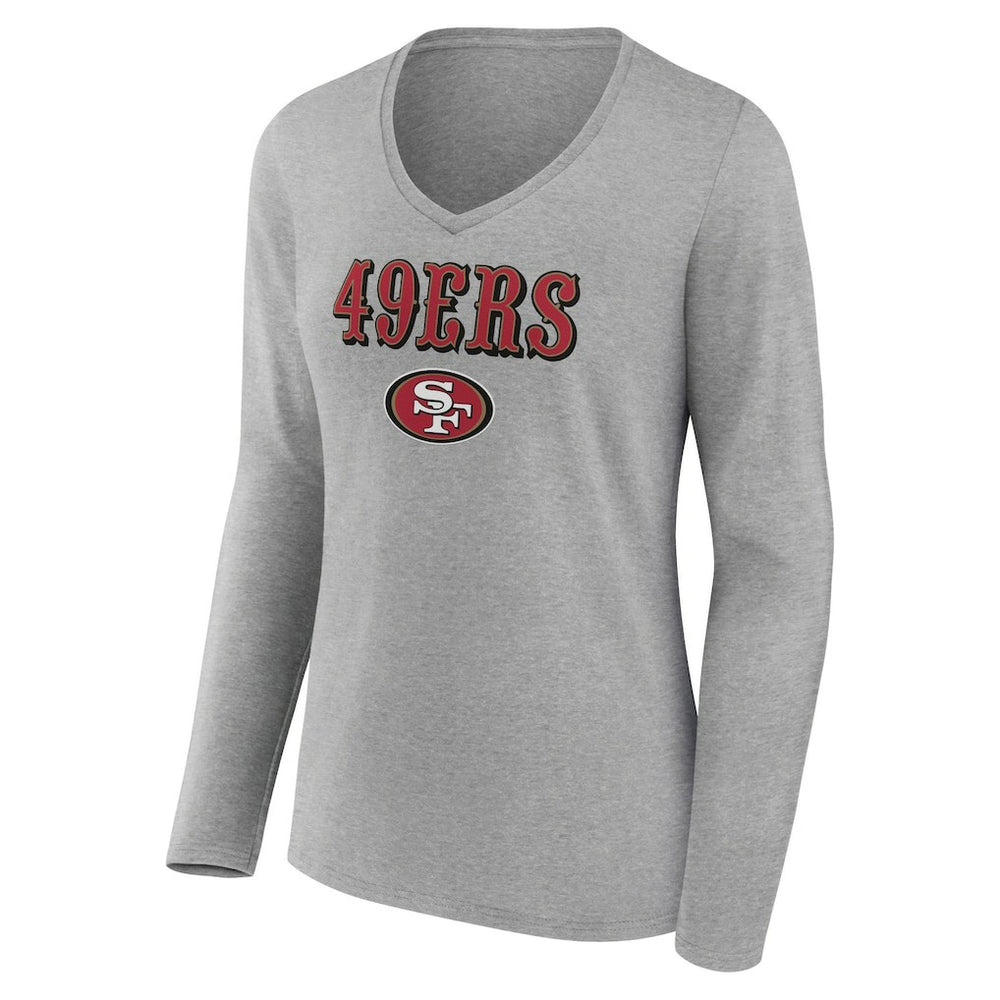 San Francisco 49ers  Women's Logo Team Lockup Long Sleeve V-Neck T-Shirt