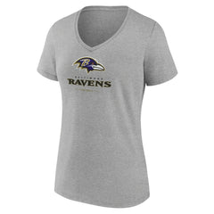 Baltimore Ravens  Women's Logo Team Lockup V-Neck T-Shirt