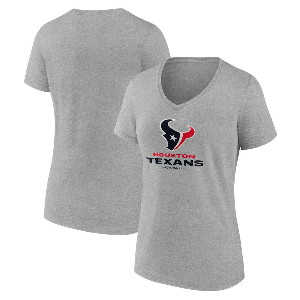 Houston Texans  Women's Logo Team Lockup V-Neck T-Shirt