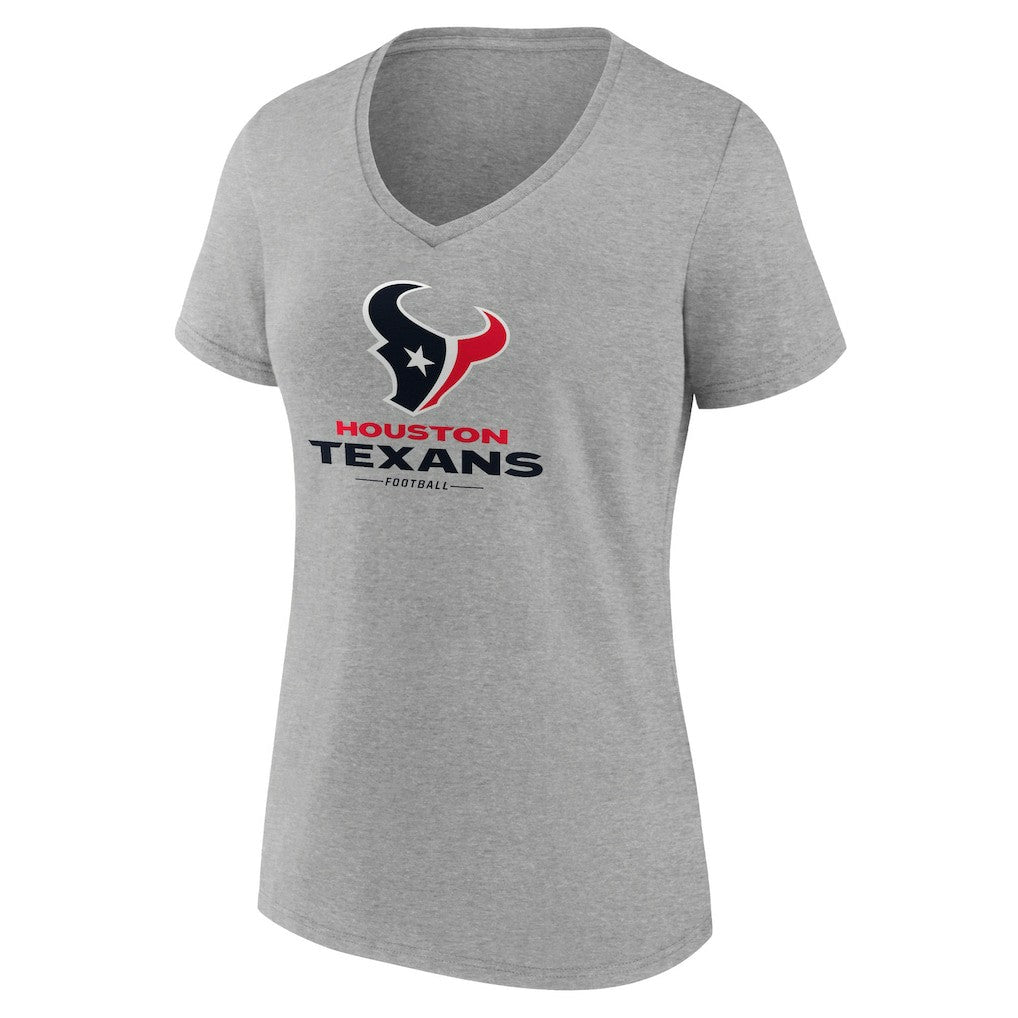 Houston Texans  Women's Logo Team Lockup V-Neck T-Shirt